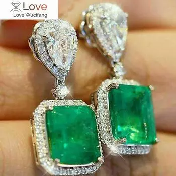 Роскошные женские серьги в винтажном стиле с ярким циркониевым кулоном, нежные дизайнерские аксессуары для вечеринки, изысканные ювелирные изделия