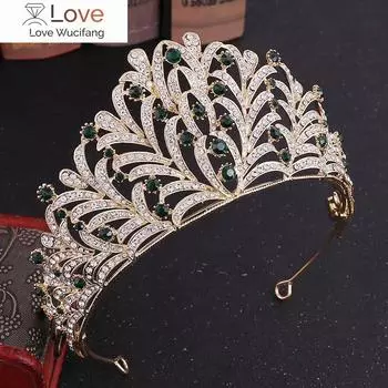 Роскошные женские свадебные короны, аксессуары для волос, свадебные короны, диадемы из листьев и страз, свадебные повязки на голову, свадебные аксессуары для волос Vl красный