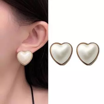 Роскошные женские трендовые серьги с сердечками LOVE для женщин, жемчужные серьги