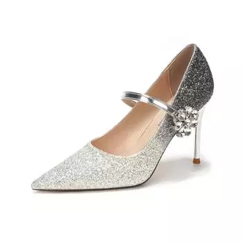 Роскошные женские туфли-лодочки для банкета, свадебные туфли с острым носком, блестками, стразами, цветами, на шпильках, с высоким каблуком, одинарные туфли для женщин 35