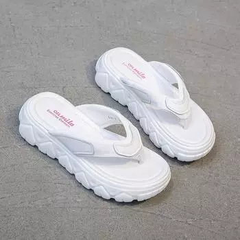 Роскошные женские туфли на плоской подошве, летние шлепанцы, женские уличные простые повседневные тапочки, белые, розовые, пляжные женские тапочки 35