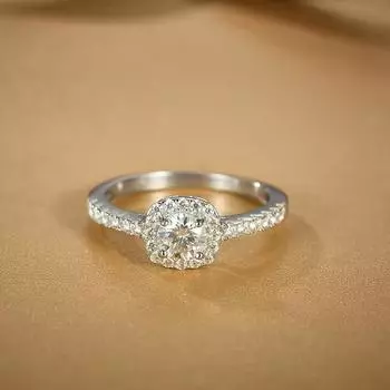 Роскошные женские ювелирные изделия из стерлингового серебра 925 пробы D VVS с муассанитом, обручальное кольцо Halo, обручальные кольца 5