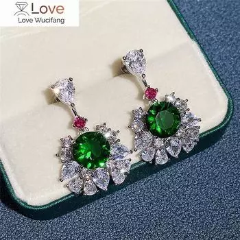 Роскошные женские вечерние серьги, великолепные дизайнерские аксессуары с ослепительными кристаллами, высококачественный ювелирный подарок на годовщину