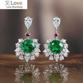 Роскошные женские висячие серьги с ослепительным зеленым цирконием, великолепные женские аксессуары для вечеринок, эстетичные женские ювелирные изделия в подарок