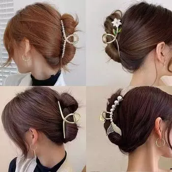 Роскошные женские заколки для волос с жемчугом и рыбой, элегантные нерегулярные заколки для волос, модные вечерние аксессуары для волос, головные уборы, подарки песочный