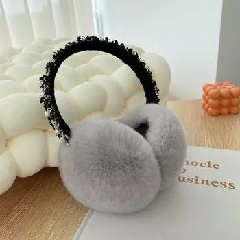 Роскошные женские зимние теплые наушники из натурального меха кролика рекс, модные женские наушники из 100% натурального меха, термобелье, зимние аксессуары для девочек фиолетовый