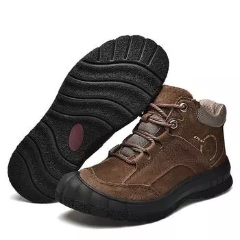 Роскошные зимние мужские ботинки из натуральной кожи, уличная походная обувь, мужские нескользящие теплые ботинки ручной работы, повседневные альпинистские ботинки D Hiver 38