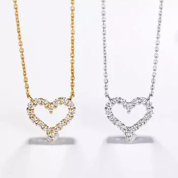 Роскошные золотые и серебряные ювелирные изделия, персиковое сердце, бриллиантовое колье Tanabata 520, подарок на Рождество и День святого Валентина для пары 925 золотой