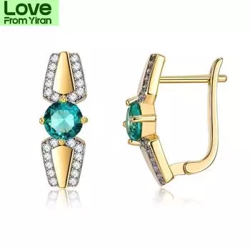 Роскошные золотые серьги-гвоздики из циркония для женщин, рождественский подарок, модные блестящие свадебные серьги, ювелирные изделия, дропшиппинг