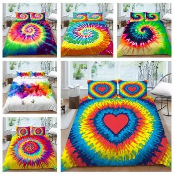 Роскошный 3D комплект постельного белья с красочным принтом, пододеяльник и наволочка, 2/3 шт., AU240 * 270, большие постельные принадлежности Baby 100x135cm