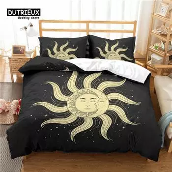 Роскошный 3D-принт «Солнце и Луна» для дома, комфортный пододеяльник, наволочка, детский комплект постельного белья размера «queen» и «king» для ЕС/США/Австралии/Великобритании 150x200cm 3pcs