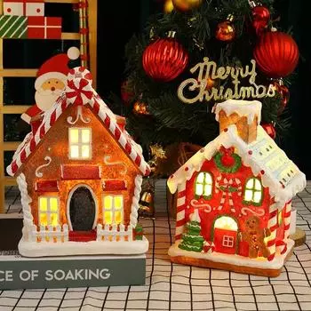 Роскошный электрический нагреватель воска DIY 3D рождественский домик ночник встраиваемый настенный соевый воск стекло дерево материал дом