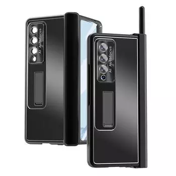 Роскошный алюминиевый чехол с полной защитой для Samsung Galaxy Z Fold 4 5g Fold4 Fold3 Fold 3, чехол-подставка из закаленного стекла Funda for Samsung Z Fold 3