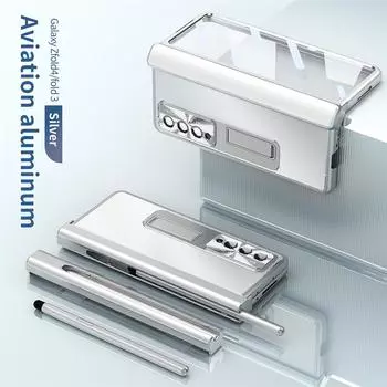 Роскошный алюминиевый металлический чехол с S Pen для Samsung Galaxy Z Fold 4 3 5G, защита экрана камеры, противоударный чехол для телефона Fundas For Z Fold 4 5G