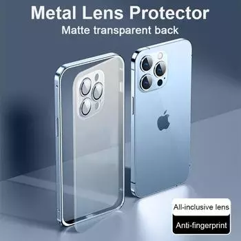 Роскошный алюминиевый металлический прозрачный чехол с защитой линз для Iphone 13 12 11 Pro Mxa 13pro, матовый противоударный прозрачный чехол for 11 pro max розовый