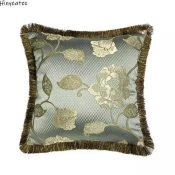 Роскошный американский классический цветочный серый синий диван кресло домашний декор наволочка тканая декоративная квадратная наволочка 45 x 45 см 450mm*450mm