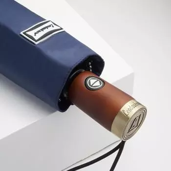 Роскошный автоматический зонт от дождя с деревянной ручкой, ретро, деловой, мужской, летний, женский, с защитой от ультрафиолета, ветрозащитный, 10-реберный зонт тёмно-синий