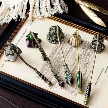 Роскошный аксессуар для ухода за ароматическими свечами, металлическая эмалированная ручка, цветочный дизайн, инструменты для ароматерапии, фитиль для свечей, подарки на день рождения A