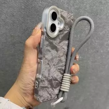 Роскошный бархатный модный чехол Ins для iPhone 16 Plus 15 14 13 12 Pro Max 11, противоударный шелковый фланелевый чехол для ремешка iPhone 16 Pro Max чёрный