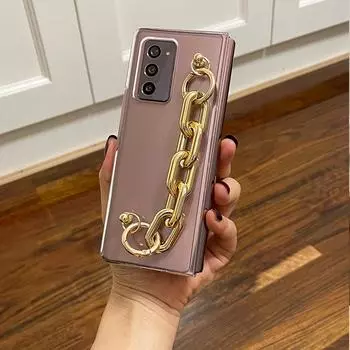 Роскошный блестящий браслет-цепочка, прозрачный жесткий чехол для телефона из ПК для Samsung Galaxy Z Fold 4 Z Fold 3 5g Zfold 2, складной чехол For Samsung Z Fold 4