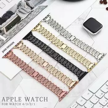 Роскошный блестящий бриллиантовый ремешок для Apple Watch Band 40 мм, 45 мм, 44 мм, 41 мм, 42 мм, 38 мм, металлический ремень для Iwatch Series 7 SE 6 5 4, женский браслет