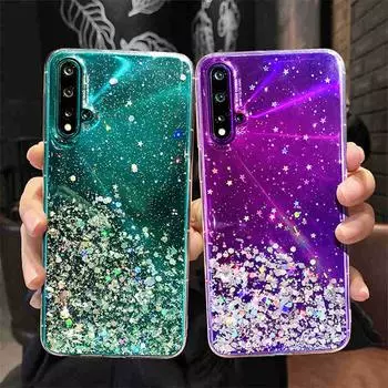 Роскошный блестящий чехол для HUAWEI P30 Lite P20 Honor 8A 8S 8X 9X Y6 Y9 Y5 2019 Y7, мягкие чехлы со звездами Huawei P30 чёрный