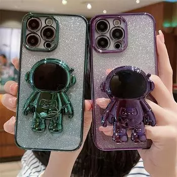Роскошный блестящий чехол для телефона «Астронавт Стэн» с блестящим покрытием для Iphone 14 13 12 11 Pro Max Xr Xs Max 14plus, мягкий противоударный чехол For iPhone XR