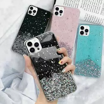 Роскошный блестящий чехол для телефона для iphone 6S 7 8 14 15 PLUS XR X XS MAX 11 12 13 14 15 Pro MAX 12 13 mini, мягкий мягкий чехол с полным покрытием For iphone 14 чёрный