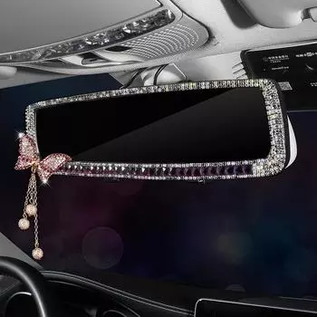 Роскошный блестящий чехол для зеркала заднего вида автомобиля, чехол со стразами, задние зеркала автомобиля, украшение для задней части автомобиля, автомобильные аксессуары для женщин