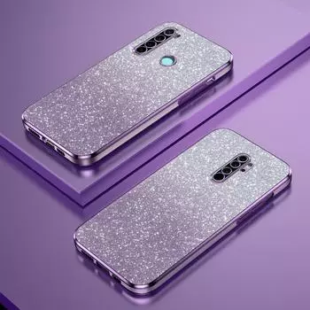 Роскошный блестящий чехол с градиентным покрытием для Xiaomi Redmi Note 8 pro 2021, женский мягкий силиконовый защитный чехол на note8 8pro Funda Redmi Note 8 фиолетовый