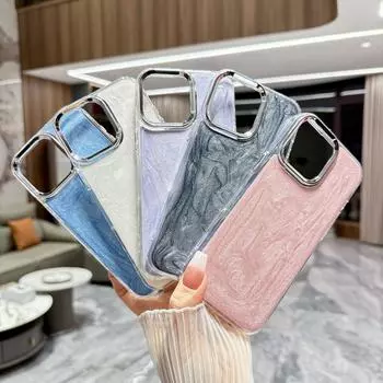 Роскошный блестящий чехол с рисунком «Зыбучие пески» для iPhone 16 Pro 15 14 Plus 13 12 Pro Max 11, противоударное покрытие, защитная крышка для рамки объектива iPhone 16 белый