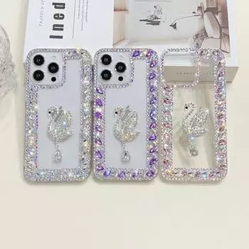 Роскошный блестящий чехол со стразами для Samsung Galaxy S24 S23 S22 S21 S20 Ultra S23 FE A55 A35 A25 A05 A53 A54 A52 A13 A14 A15 с бриллиантами For iPhone 15 розовый