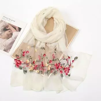 Роскошный блестящий кружевной шарф шелковый женский хиджаб мягкие шерстяные шали и палантины большой цветок тонкие шарфы фуляр женский буфанда новый