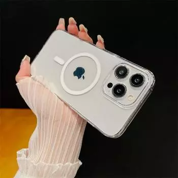 Роскошный блестящий магнитный чехол с беспроводной зарядкой для iPhone 15 Pro Max 14 13 12 Pro 11, универсальный защитный чехол от падения iPhone 15 Pro Max