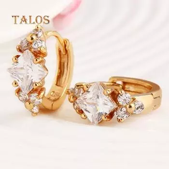 Роскошный блестящий обруч с кубическим цирконием, серьги-капли Huggie, ювелирные изделия, очаровательные серьги