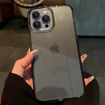 Роскошный блестящий прозрачный чехол-бампер для iPhone 15 14 13 12 11 Pro Max Mini XS Max XR 14 7 8 Plus, силиконовый акриловый чехол, чехол For iPhone SE 2020