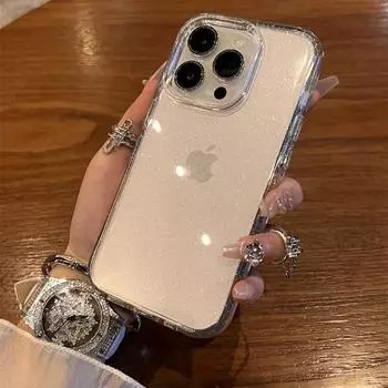 Роскошный блестящий прозрачный чехол для телефона для iPhone 15 14 13 12 11 Pro Max Plus противоударный прозрачный мягкий чехол из силикагеля For iPhone 15
