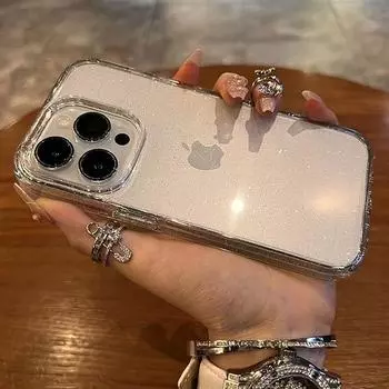Роскошный блестящий прозрачный чехол для телефона iPhone 11 12 13 14 15 Pro Max X Xs XR Max 7 8 Plus Mini, мягкий силиконовый прозрачный чехол For iPhone 13 mini