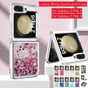 Роскошный блестящий прозрачный чехол для телефона Samsung Z Flip 5, силиконовый блестящий костюм для Samsung Galaxy Z Flip 4 Flip3, противоударный чехол galaxy z flip 5