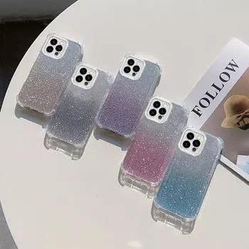 Роскошный блестящий ударопрочный прозрачный мягкий чехол для iPhone 16 13 15 Pro Max Samsung S25 S23 Ultra A35 A54 Redmi Note12 Pro Bumper Cases Cover for iPhone 6/6s