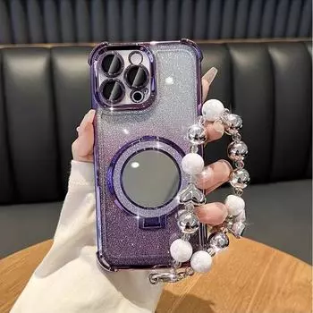 Роскошный браслет, блестящий противоударный чехол для телефона для Xiaomi POCO X7 14T Pro Redmi Note 14 Pro Plus 14C 4G 5G, зеркальная подставка, мягкий чехол Redmi Note 14 (4G)