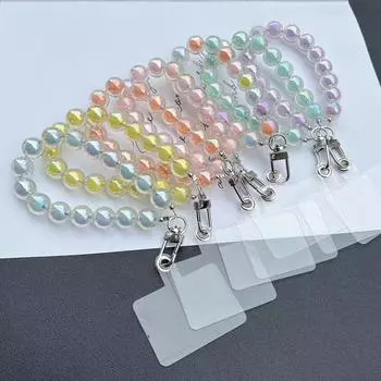 Роскошный браслет из бисера, цепочка для телефона, акриловая подвеска для iPhone 11 13 Pro Max, женская Золотая цепочка с защитой от потери, подвесные украшения