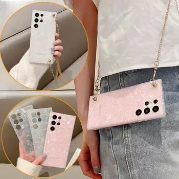 Роскошный браслет с жемчугом наручный чехол Chian для Samsung Z флип 3 Z раза 4 S23 S22 S21 Ultra S20 Fe S10 S9 S8 A14 A34 A54 A13 A23 A33 A53 A12 A22 A32 A52 iphone 7 8 розовый