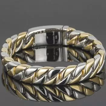 Роскошный браслет золотого цвета, мужские браслеты дружбы, металлические браслеты из нержавеющей стали, ювелирные изделия на руки, подарки для парня 18CM золотой/серебряный