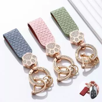 Роскошный брелок из искусственной кожи с дизайном кошачьей лапки, модный парный брелок, креативная идея подарка для мужчин и женщин, автомобильные ключи чёрный