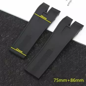 Роскошный бренд 26,5 черный силиконовый резиновый ремешок для часов для Roger Dubuis браслет серии EasyDiver 46 мм циферблат 26.5mm чёрный