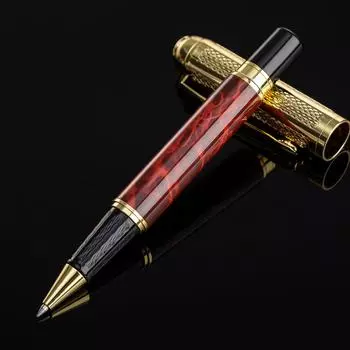 Роскошный бренд гелевая ручка-роллер металлический офис школьные принадлежности золотой роллер канцелярские принадлежности спиннинг Ink Color:Black