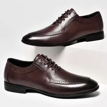 Роскошный бренд из натуральной кожи, модные мужские деловые туфли-лоферы, оксфорды, дышащие, формальные, свадебные туфли, большой размер, британский стиль 37