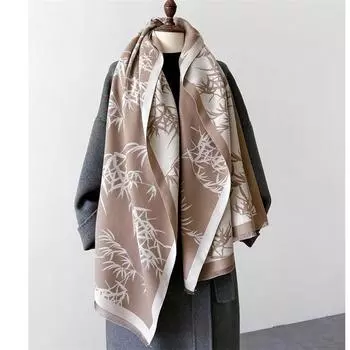 Роскошный бренд кашемировый женский цветочный шарф зимний теплый платок и накидка бандана пашмина женский платок квадратное толстое одеяло пончо