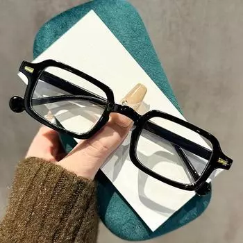Роскошный бренд квадратные маленькие рисовые гвоздики очки для пресбиопии очки против синего света оптические очки по рецепту +1.0 до +4.0 +100 чёрный